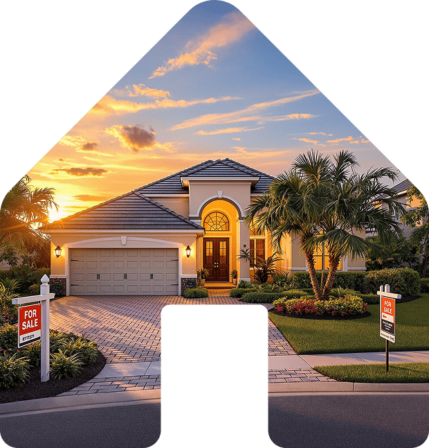 House at sunset representing a home sale